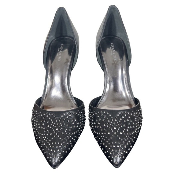 Coach Holmes Studded Leather High Heels Black With Box Size 6 EU 36 Q7052 - Picture 11 of 15